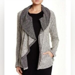 Blanc Noir Two-Tone Gray Cardigan